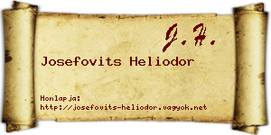 Josefovits Heliodor névjegykártya